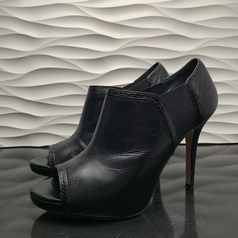 White House Black Market Black Peep Toe Booties